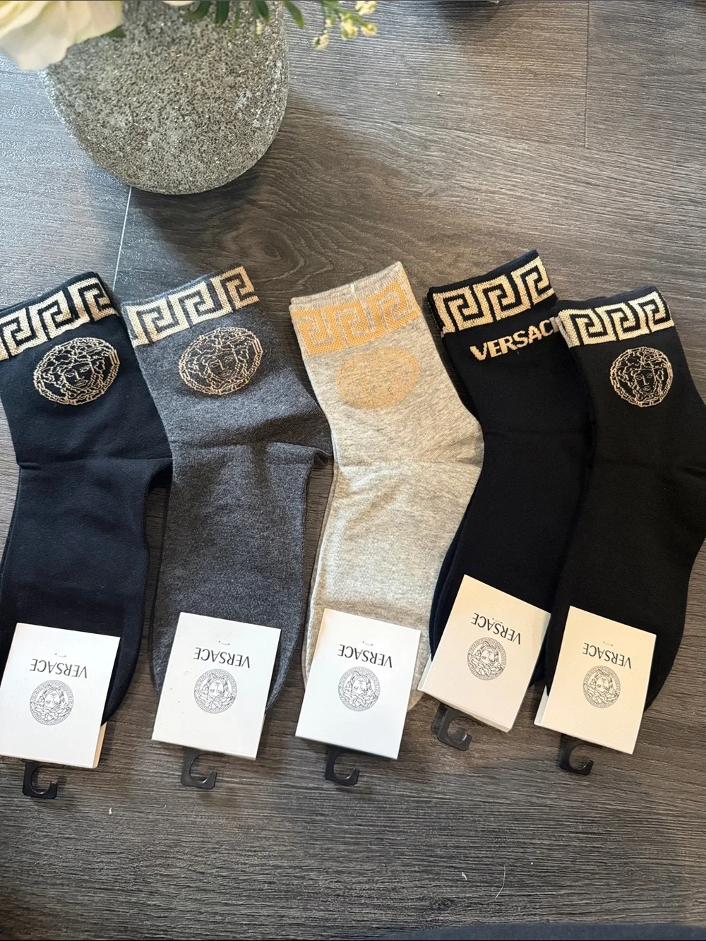 Fashion Men's Logo Crew Socks - Black, Gray, Light Gray